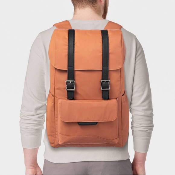 Open Story Fitted Flap Backpack - Amber Brown NWT - Picture 2 of 8